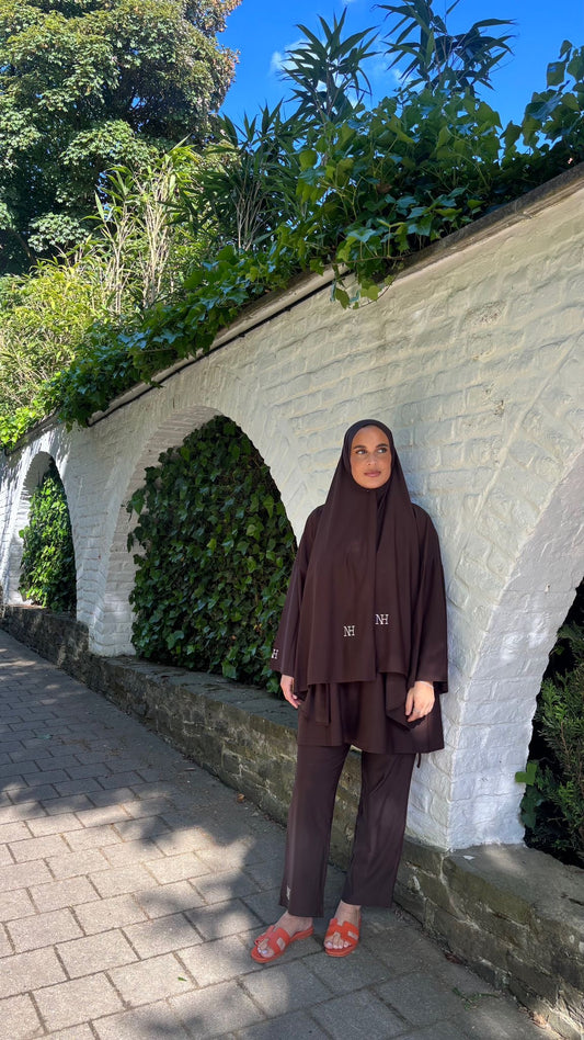 Burkini Marron Coupe Oversize